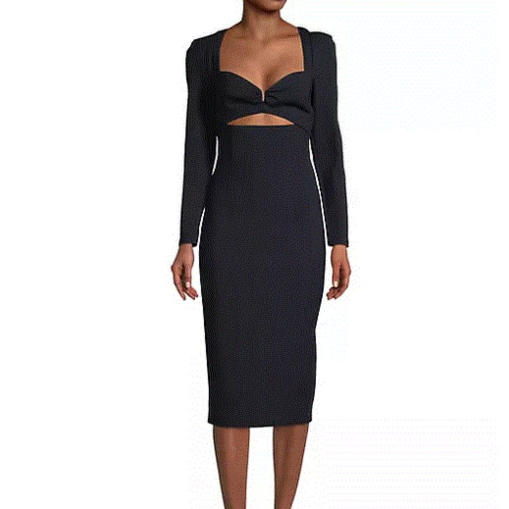 Elliatt Black Midi Cutout Bodycon Dress
